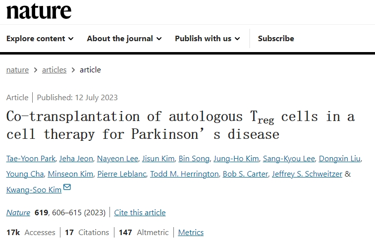 自體 Treg 細胞聯(lián)合移植治療帕金森病 自體 Treg 細胞聯(lián)合移植治療帕金森病