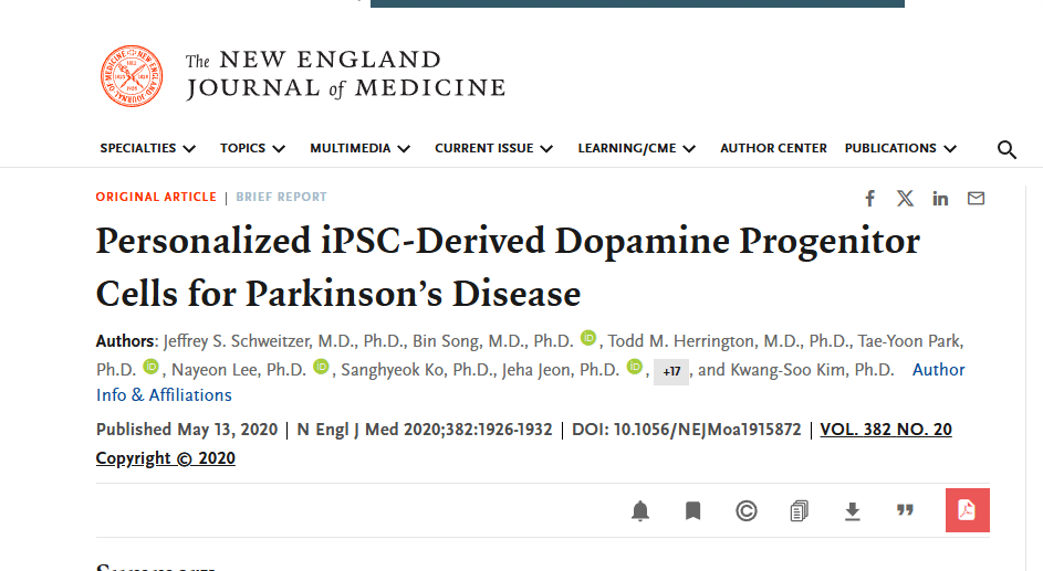 《個(gè)性化 iPSC 衍生的多巴胺祖細胞用于治療帕金森病》