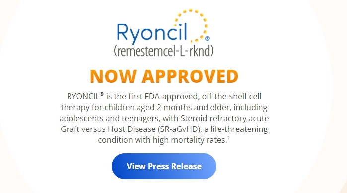 Ryoncil間充質(zhì)干細胞新藥現已獲FDA批準