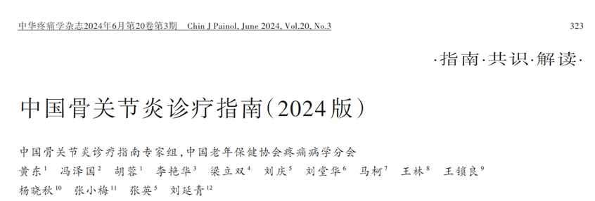 中國骨關(guān)節炎診療指南（2024 版）